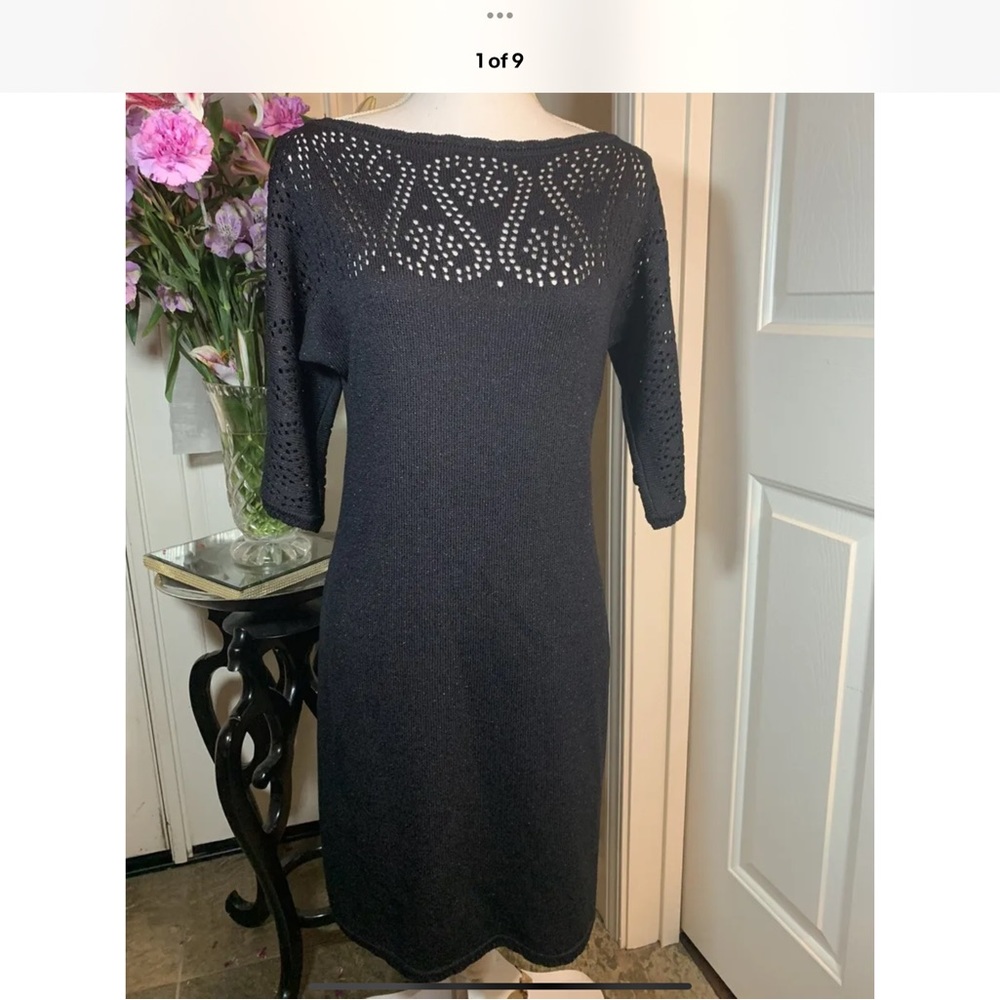 St John Sz 2 Classic knit Pointelle paisley suit Dress evening couture chic 🍾